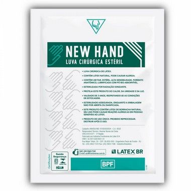 Luva Cirúrgica Estéril c/ Talco Cx c/ 200 Pares - New Hand